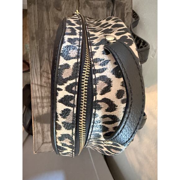 Kate Spade NY Leopard Print Mini Backpack Black Pebbled Leather Gold Hardware main image 6